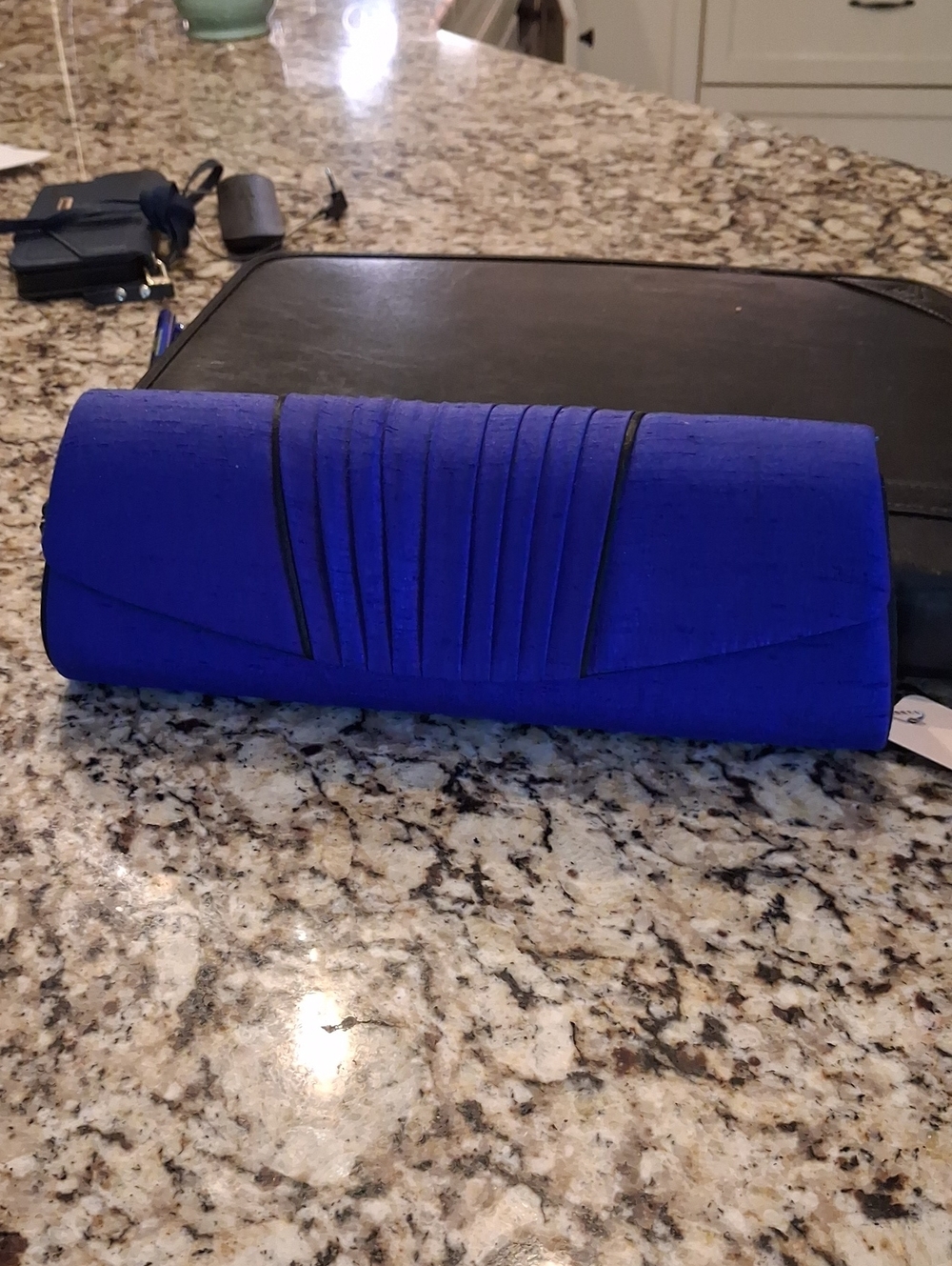 Royal Blue Pleated Women’s Clutch Card & Key Holder